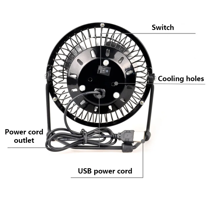 Мини вентилятор с Usb и солнечной панелью 4 дюйма 6 дюймов размер 5 Вт алюминиевым - Фото №1