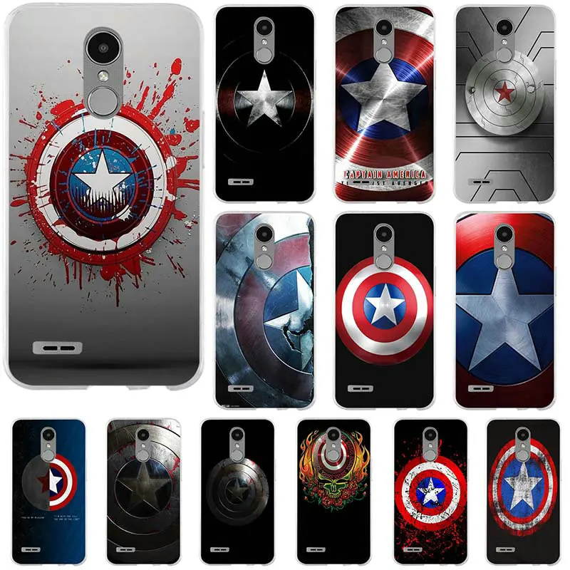 SuperHero Captain America Logo Silicon Soft TPU Mobile Phone Cases for LG G2 G3 Mini G4 G5 G6 K4 K7 K8 K10 2017 V10 V20 V30 |