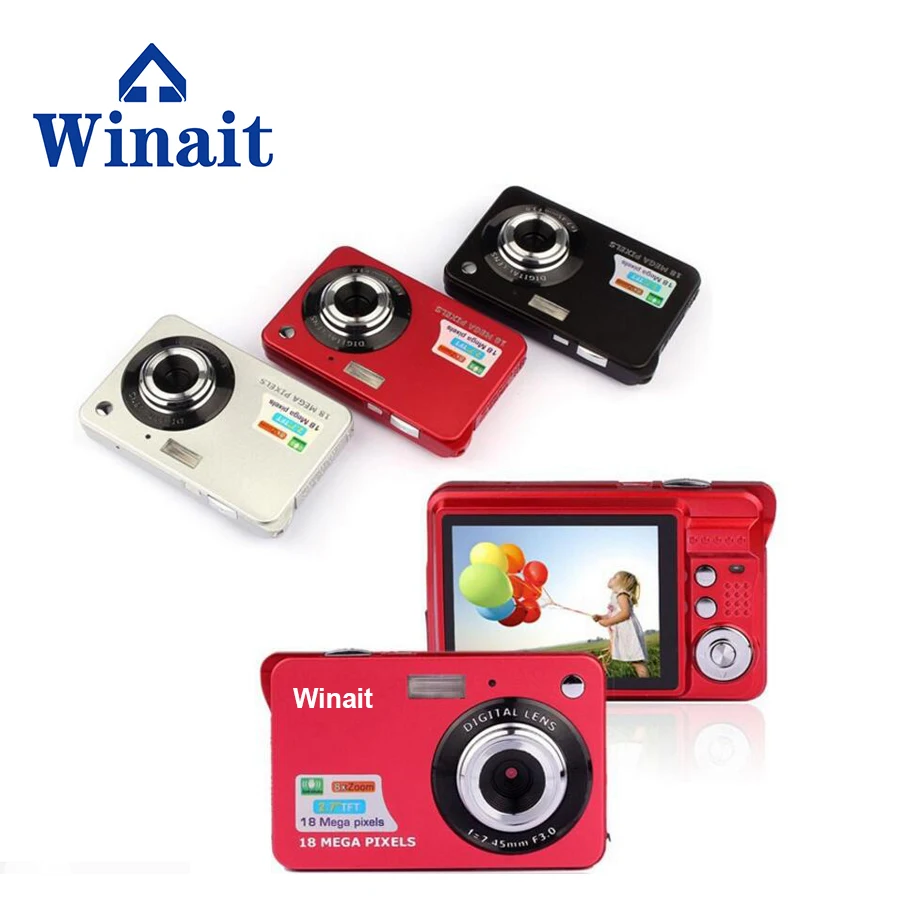 

Winait Cheap Interpolation 18 Mega pixels digital video camera with 2.7'' TFT display /4x digital zoom home use compact camera