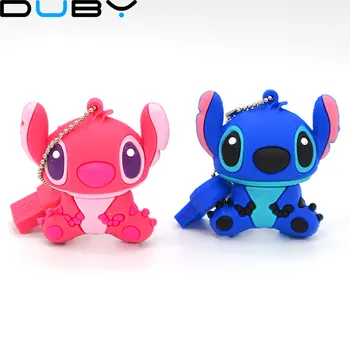 

genuine /4G/8G/16G/32G 64gb cartoon flash drive cute stitch pen drive silicone usb flash drive ,U Disk
