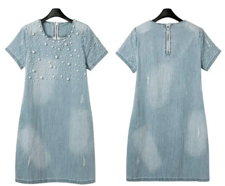 Preise Denim Jeans 2019 Heißer Verkauf Sommer Casual Frauen Kleid Mode Dresse Vestidos Baumwolle Kleider Frauen Kleidung Plus Größe M 5XL c19 c