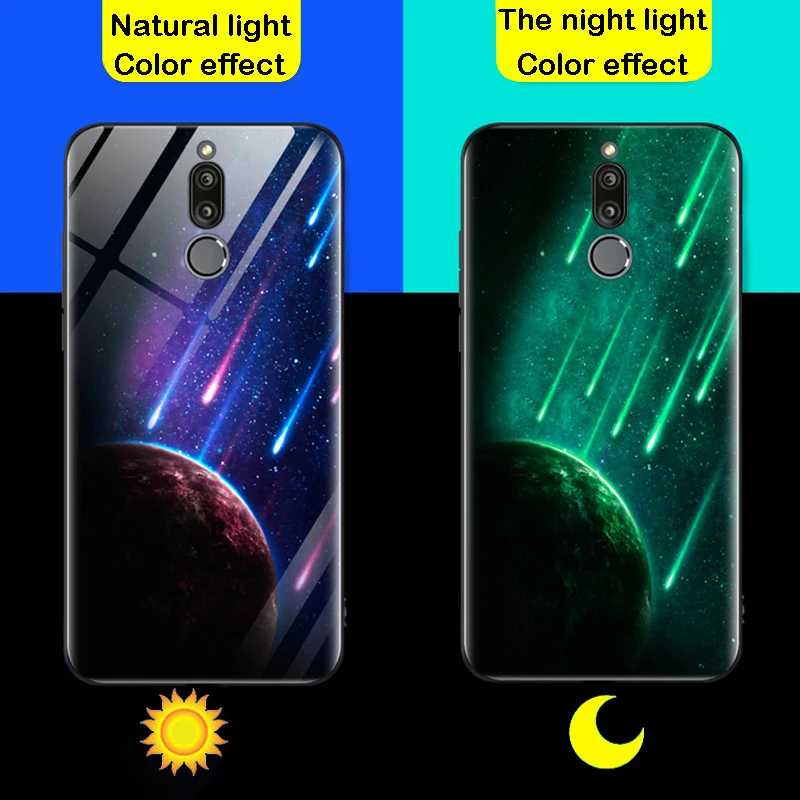 Luminous Tempered Glass Phone Case For Huawei Mate 20 Pro Mate 20X Mate 10 Pro Y9 2019 Meteor Shower Night Shine Glass Cover (6)