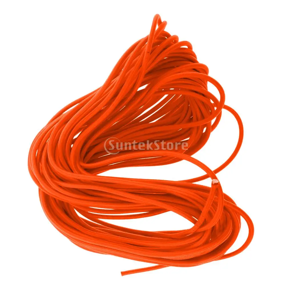 Black/Orange 4mm Marine Bungee Rope Shock Cord Car Truck Roof Racks Trailers Boats Kayaks Tie Down 0.5 2 20 30 50 75m