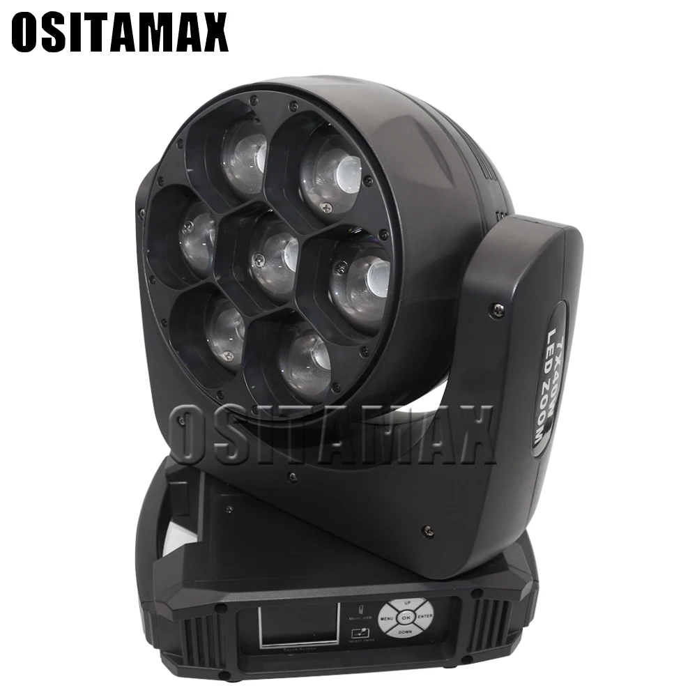 

free shipping High Power 7x40w Bee Eye LED Zoom Moving Head DJ Projector Osram RGBW 4IN1 Beam| Wash Moving Head Stage Light