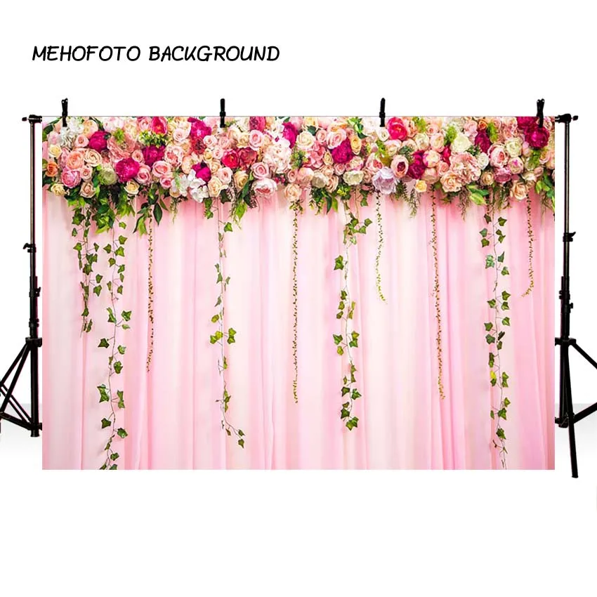 Valentine's Day Pink Floral Backdrop Photography Party ...