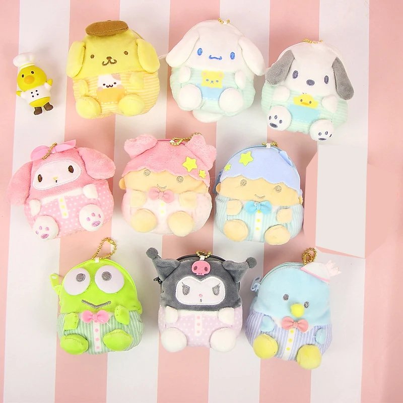 Мультфильм Аниме kawaii милый кот Мелодия плюшевые кошельки мягкие Cinnamoroll Собаки Мягкие плюшевые игрушки кошельки сумки для игрушек кулон девушки подарки