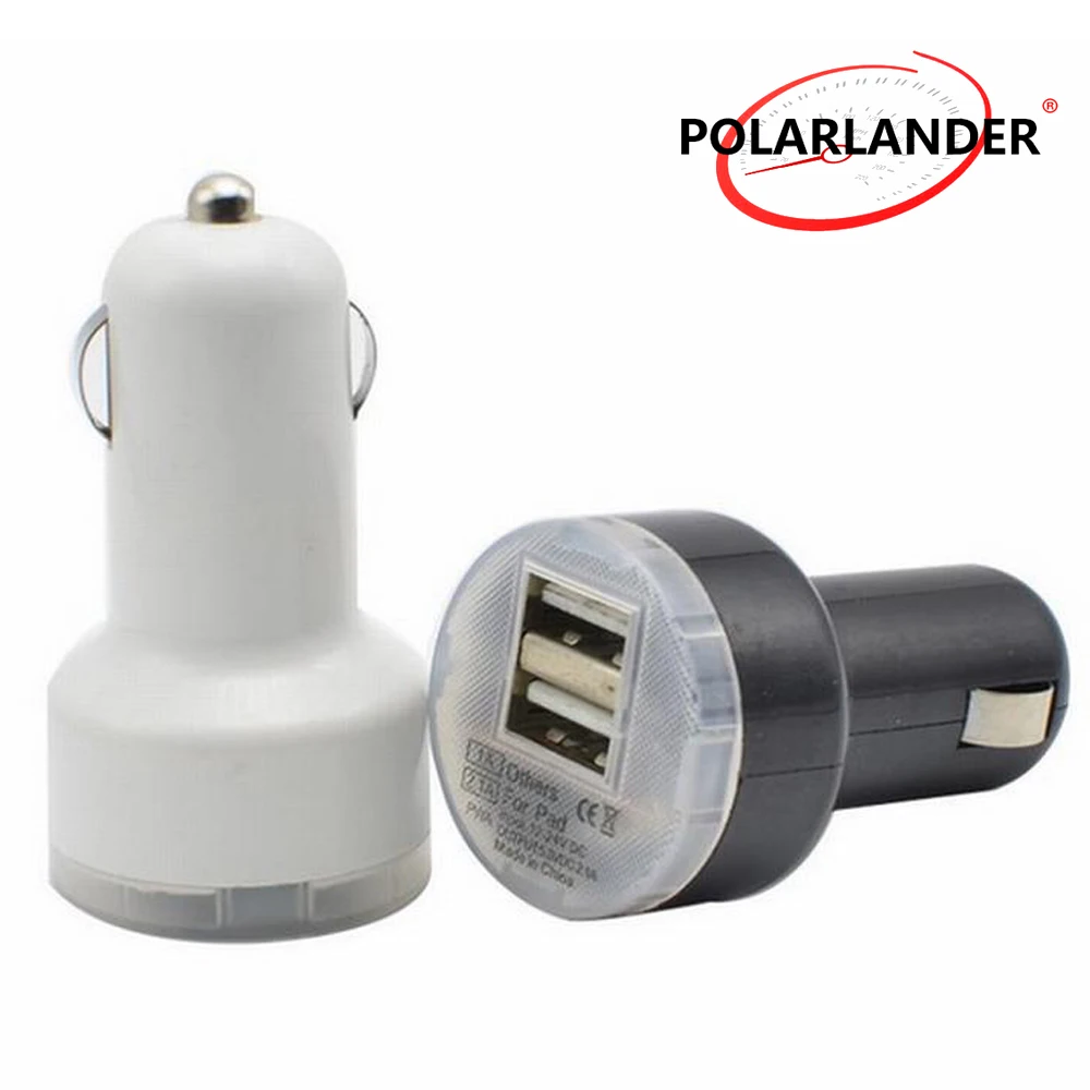 car charger Mini Dual 2 Port USB Car Power Charger Adapter for smartphone Android phone  Camera 2 color