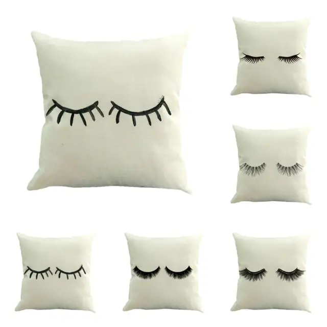 hotel home decor funny eyelash cushions covers lips decorative throw