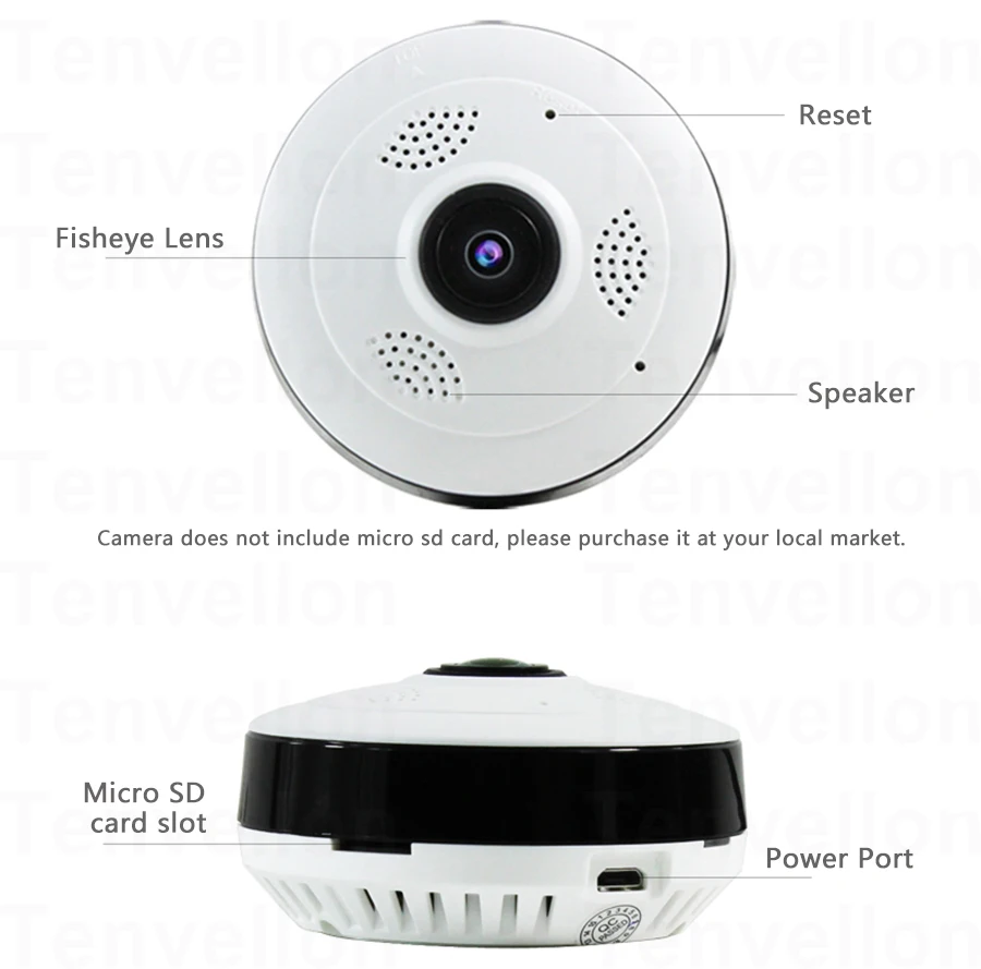 SACAM Surveillance Camera 360 Degree Panoramic Camera Home Security Video Night Vision Fisheye 960P Wifi Ip fotocamera Camera