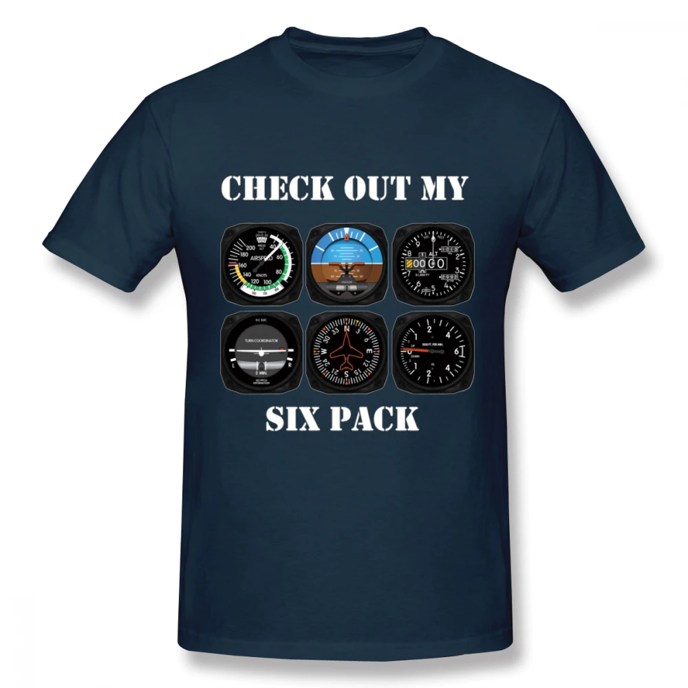Awesome авиация 6 пакет инструмент для пилотов футболка графический принт Camiseta Хлопок Большой размер Homme футболка - Цвет: Тёмно-синий