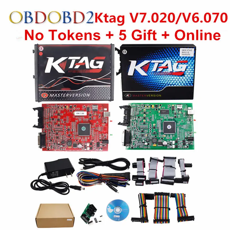 

K-TAG V7.020 KTAG V2.23 K TAG ECU Chip Tuning Tool Red KESS V2 V5.017 V2.47 OBD2 ECU Programmer Unlock Limit Master Version