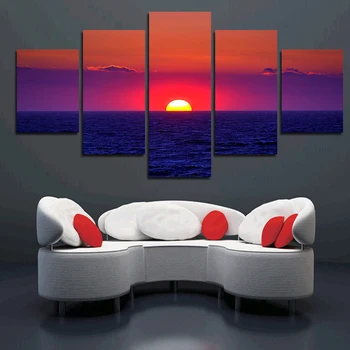 

5 Panels Sea Level Scenery Paintings Picture For Living Room Decoracion Canvas Print Picture Wall Art Home Decor Unframed