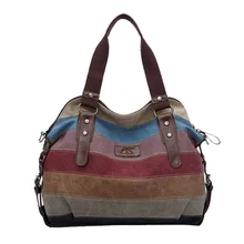 K 988 high quality Fashion font b women b font Bags Canvas Super patchwork bag Shopping