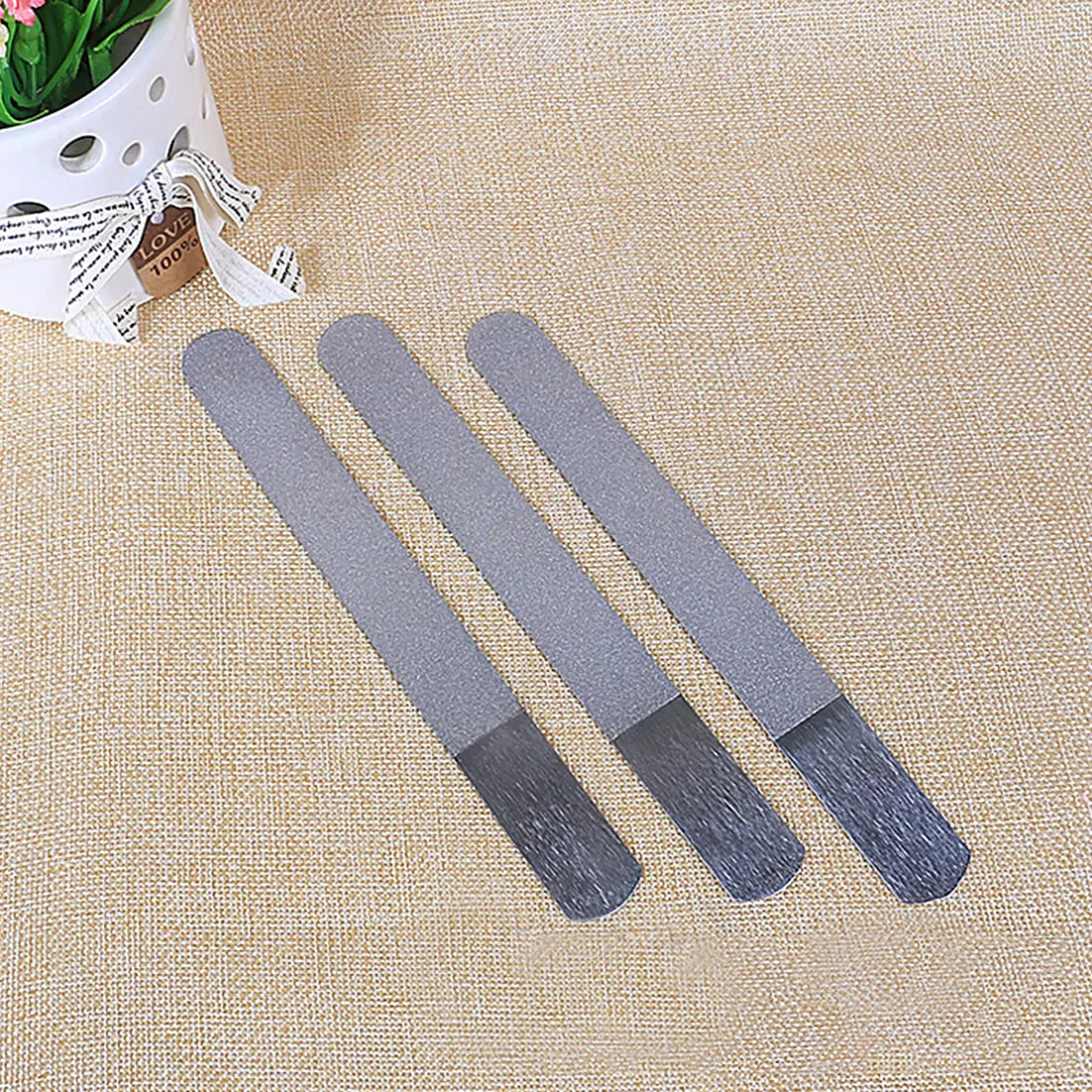 Top 1pc Stainless Steel Dual Sided Nail File 17.5cm Metal Grinding Rod