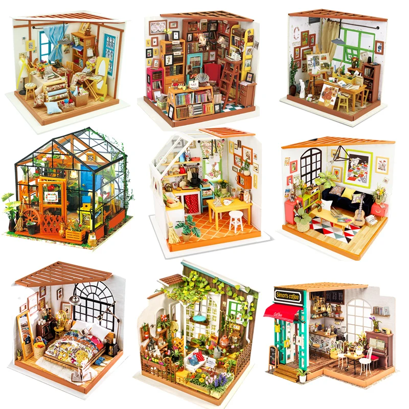 

Robotime DIY Doll House Children's Gift Adult Miniature Wooden Dollhouse Model Building Kits Toys