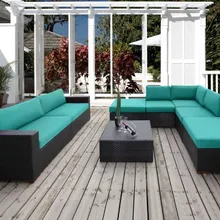 Дом и сад плетеная садовая мебель 8 шт. патио секционный набор для разговора