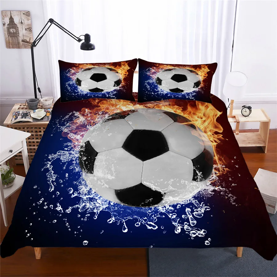 

Bedding Set 3D Printed Duvet Cover Bed Set Football Home Textiles for Adults Lifelike Bedclothes with Pillowcase #ZQ02