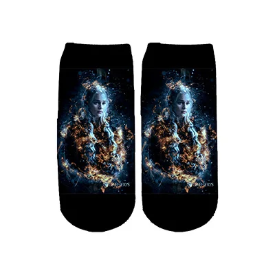 PLstar Космос Игра престолов носки летние модные 3D хлопковые носки красочные теплые короткие носки Высокое качество-2 - Цвет: 7