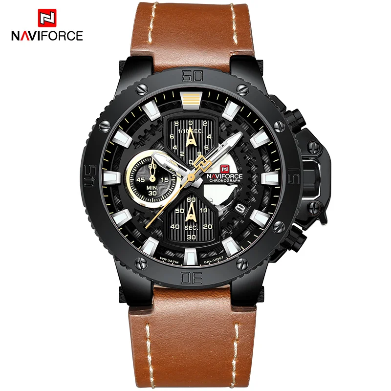 BYBN NAVIFORCE модные водонепроницаемые спортивные часы Роскошные Топ брендовые военные мужские кварцевые часы мужские наручные часы с датой Relogio Masculino - Цвет: BYBN