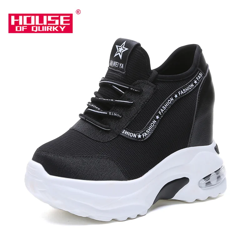 

Fashion Net Cloth Women Sports Shoes Casual High Help Women Vulcanized Shoes Outdoor Net Cloth Wedge Shoes Women Platform 2019