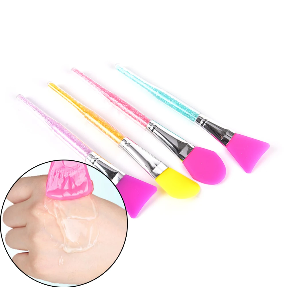 

17.5cm Sleep Mud Cream Apply Mixing Rhinestone Silicone Mask Brush Cleaner Moisturizing Coating Cosmetic Makeup Blending Tool