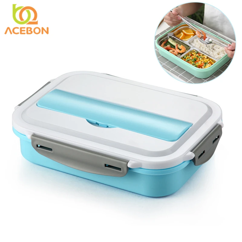

ACEBON Japanese Portable Lunch Box For Kids School 304 Stainless Steel Bento Box Kitchen Leak-proof Food Container Food Box