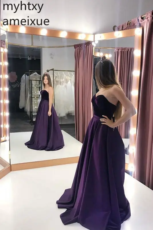 

Simple Charming Sweetheart Prom Dress Purple Evening Dress Prom Gowns For Teens Prom Party Dresses Custom Made Robe De Soiree