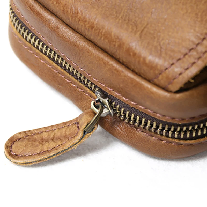 AETOO Handmade men's sports packets shoulder bag Outdoor portable cowhide Cross pack casual mini mad Horse leather waistband