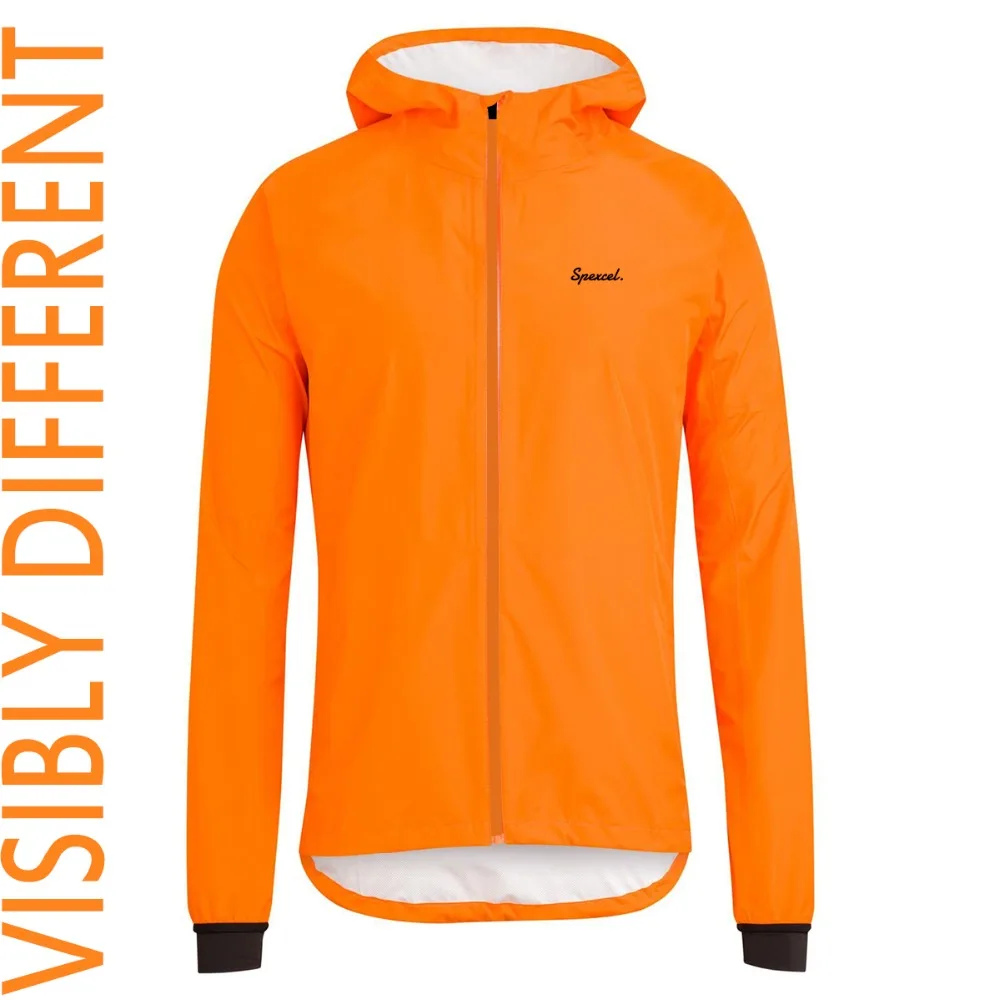 

SPEXCEL newest Orange fluo windproof and rain cycling Jacket waterproof Technology high Breathable 3-layer fabric waterproof