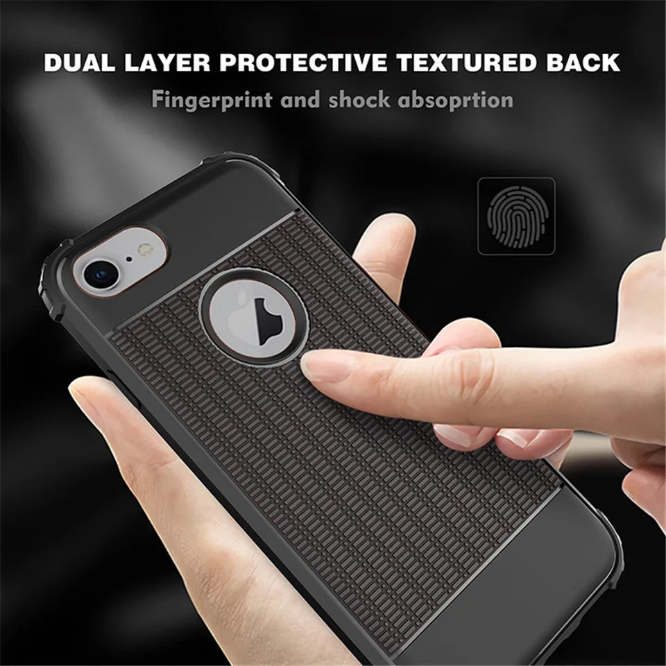 AntiShock heat dissipation TPU Armor Case For iphone 7 SE 5 5s 6 6s 8 Plus X XR XS MAX Cover Rubber Silicone Soft Back Cases |