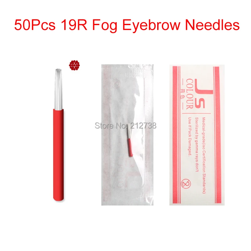 

50pcs 19 Round needles for manual pen Semi permanent makeup manual fog pen needle R19 microblading fog eyebrow tattoo pen blades