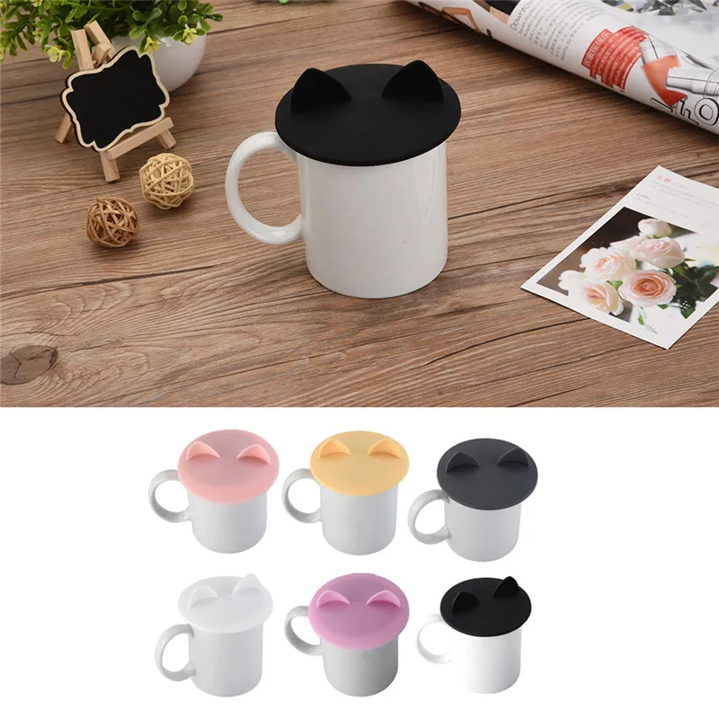 Silicone Cute Anti dust Glass Cup Cover Coffee Mugs Suction Seal Lid