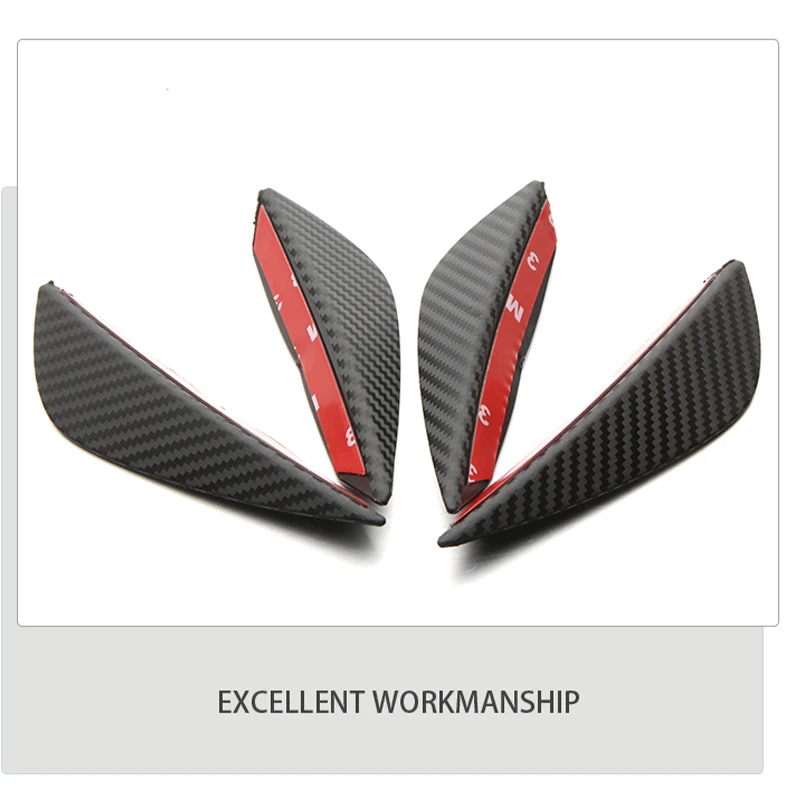 Car Front Bumper Lip Protector Rubber Rear Diffuser Car Spoiler Universal Carbon Fiber Splitter Protection Stickers Guard 4PCS