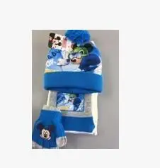 1 комплект, Вязаная Шапка-бини принцессы с Микки и Мстителями, детский Рождественский толстый зимний вязаный шарф, перчатки, шапка, вечерние подарки для детей, От 2 до 8 лет - Цвет: G