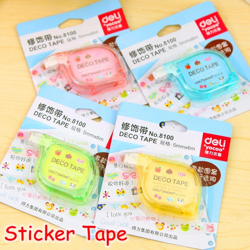 

[Deli] (2 Pieces/Lot) Cartoon Cute Novelty Decorative Correction Tape / Scrapbooking Stickers School Office Supplies D8100