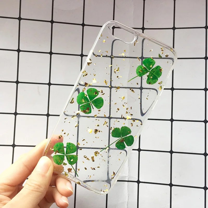Real Dried Flowers Soft TPU Phone Case For iPhone X XR XS Max 6 6S 7 8 plus Silicone Cover Handmade Clear Pressed Case Coque New (5)
