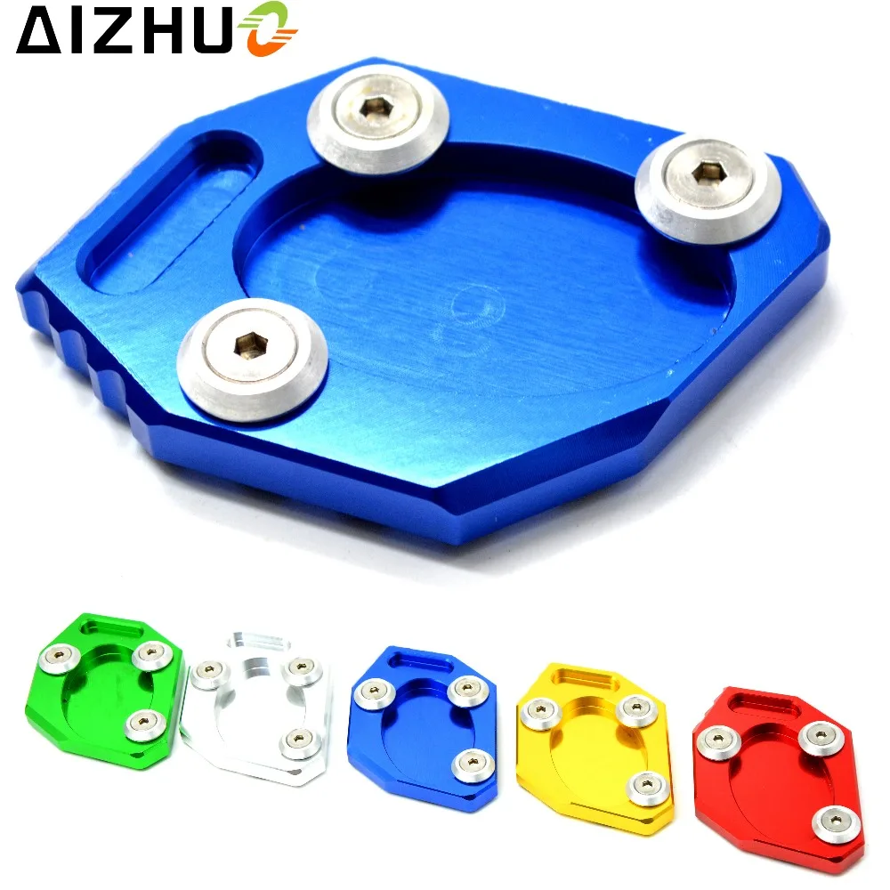 Motorcycle Side Stand Enlarge CNC Aluminum Kickstand Extension Pad For Kawasaki ER6N ER6F Ninja
