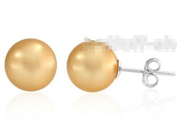 

Free shipping@ 10MM SOUTH SEASHELL 925 STERLING SILVER SHELL PEARL STUD EARRING