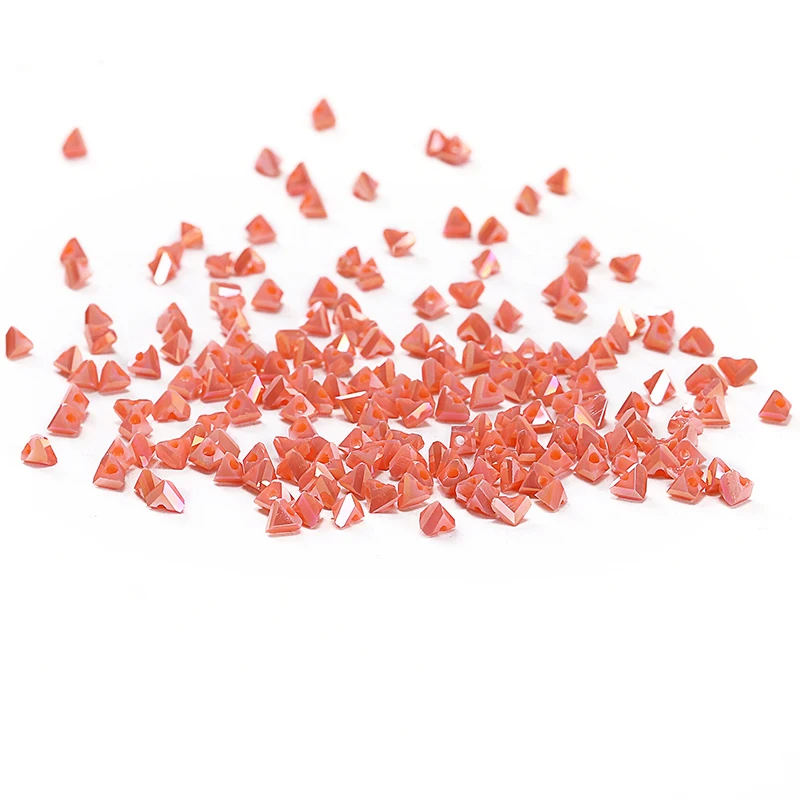 

Orange AB 60pcs 3mm Triangle Crystal Glamour Glass Beads Austria Crystal Triangle Loose Beads DIY Jewelry Crafts Making C-4