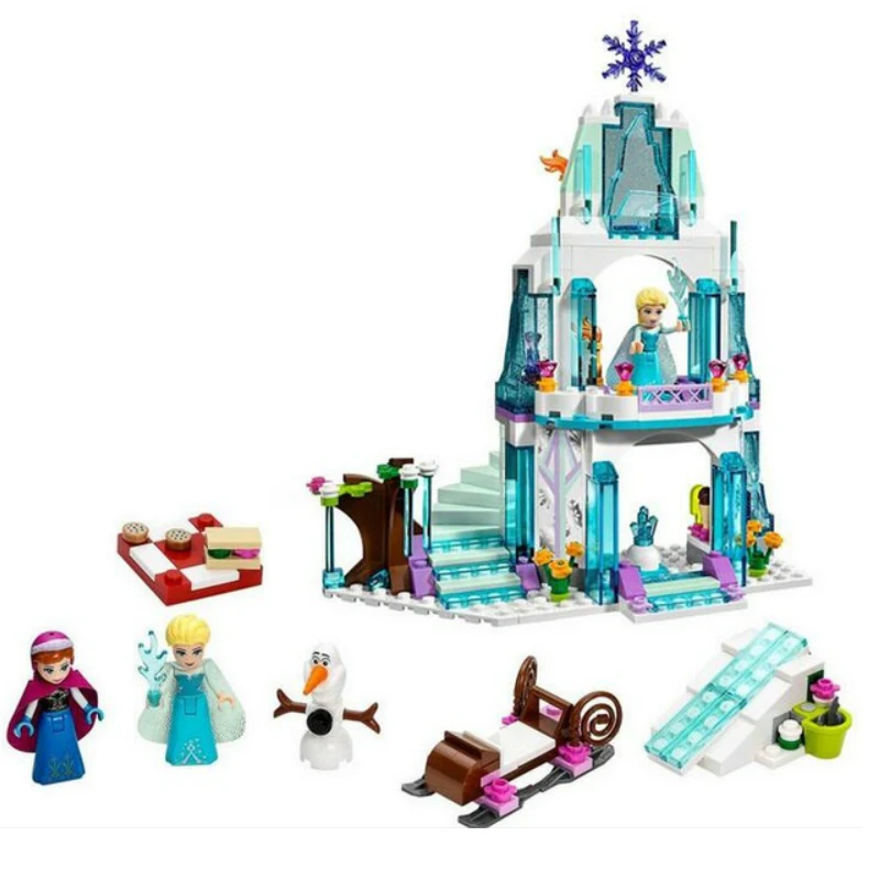 KAYGOO 316pcs Dream Princess Elsa s Ice Castle Princess Anna Olaf Set Model Building font b