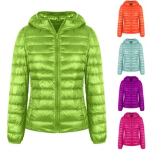 Высокое качество, зимнее теплое пальто для женщин, ультра-светильник, пуховик на утином пуху, Женская парка с капюшоном, женские куртки размера плюс, пальто на молнии