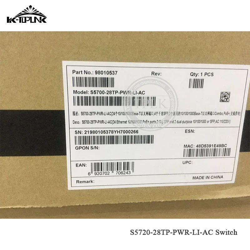 Оригинальный Портативный Ethernet коммутатор Hua wei 24 порта + 4 гигабитных питания SFPs POE