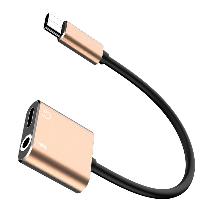 

12cm Type C to Audio Charging Adapter Aluminum Alloy TypeC to 3.5mm Audio & USB C Charging Splitter