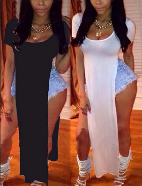High Side Split Shirt T shirt font b Dress b font 2016 font b Sexy b
