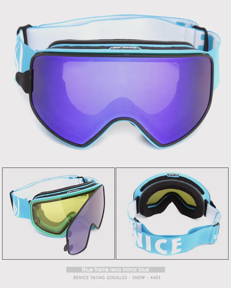 Лыжные очки 2 в 1 с магнитным двойным использованием поляризованные линзы противотуманные UV400 сноуборд мужские лыжные очки женские лыжные очки