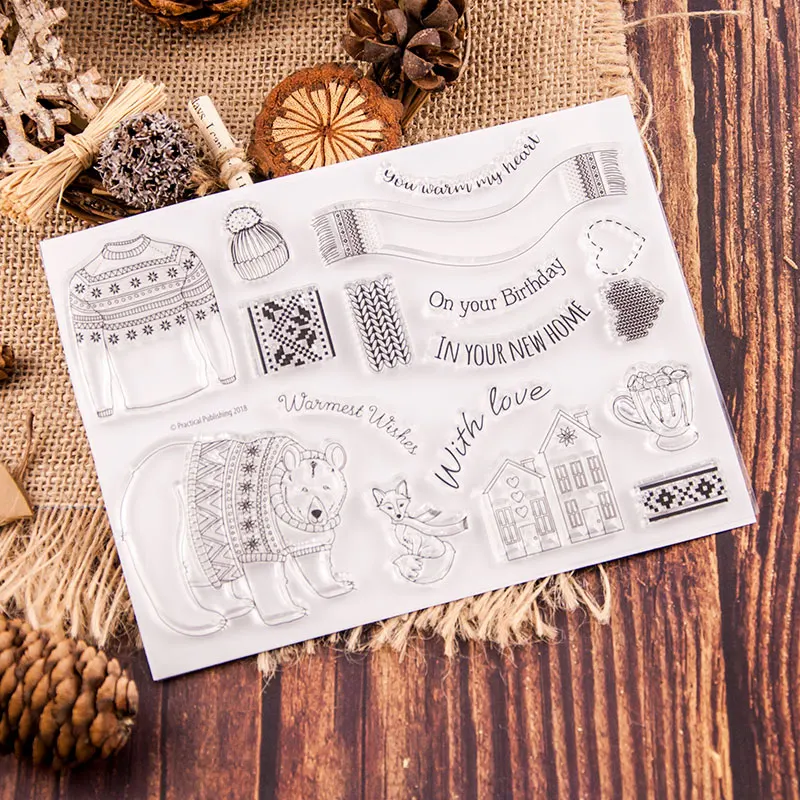 KLJUYP Bears Clear Stamps Scrapbook Paper Craft Clear stamp