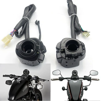 

Pair Motorcycle 1" Handlebar Control Switches Black + Wiring Harness for Harley Sportster XL Touring Cruiser