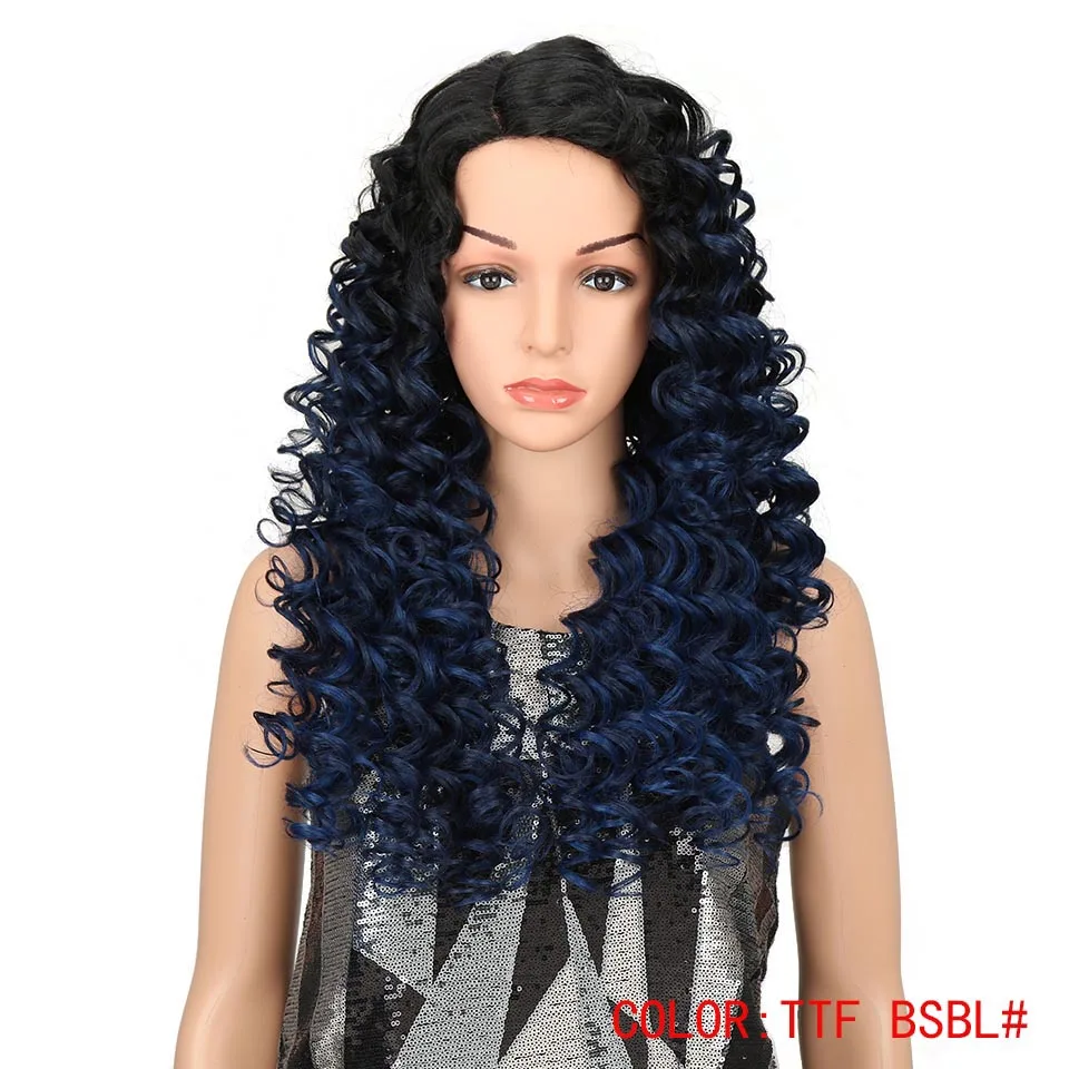 Магические товары, парики на кружевном фронте, 26 дюймов, Длинные свободные волнистые парики, темно-корень, синтетический парик для черных женщин, 2 цвета