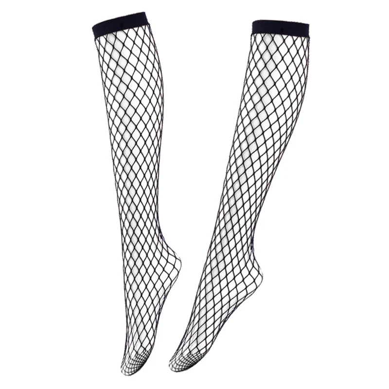 

Black Fishnet Stockings Women Summer Hollow Out Sexy Mesh Transparent Stocking Elasticity High Knee Stockings Female Kabaretki