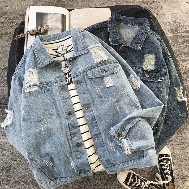 

Men's denim jacket Spring and Autumn new Korean version of the current BF handsome student leisure jacket Men's Autumn denim jac